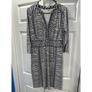 J. McLaughlin‎ Dress, Size Med,  Lola, Catalina Cloth, Zebra Print, Long Sleeve